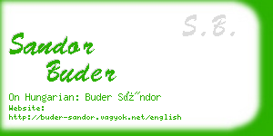 sandor buder business card